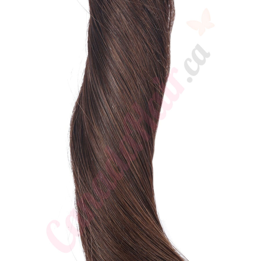 Dark Brown 2 CLIP IN hair extensions 100 real hair human hair